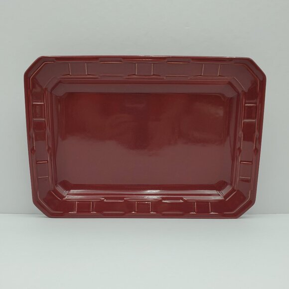 Longaberger Woven Traditions Paprika Rectangular Serving Platter 13" Plate Tray - Picture 3 of 7